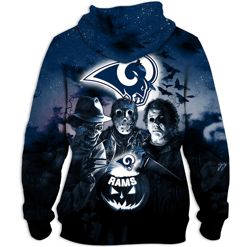 Los Angeles Rams Hoodie 3D Halloween Horror night gift for fans