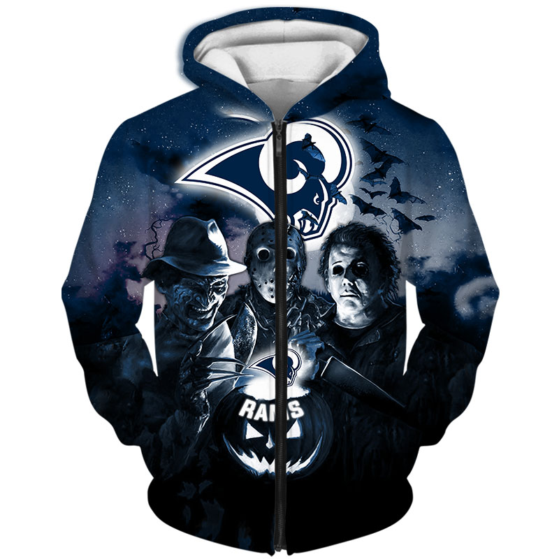 Los Angeles Rams Hoodie 3D Halloween Horror night gift for fans