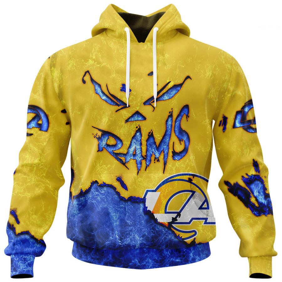 Los Angeles Rams Hoodie 3D devil eyes gift for fans