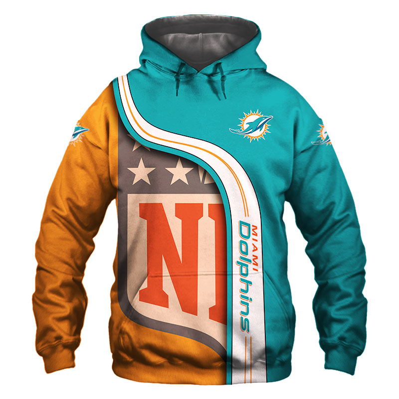 Miami Dolphins 3D Hoodie Pullover Sweatshirt NFL for fans