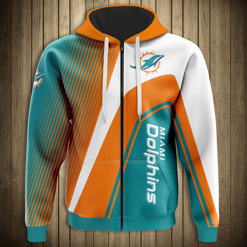 Miami Dolphins 3D Zip Hoodie cheap Sweatshirt Pullover NFL