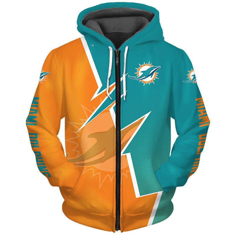 Miami Dolphins Hoodie Zigzag graphic Sweatshirt gift for fans