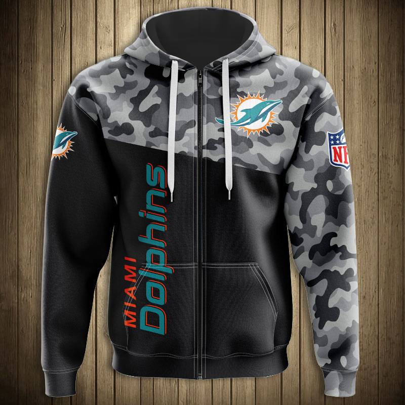 Miami Dolphins Military Hoodies 3D Sweatshirt Long Sleeve New Season