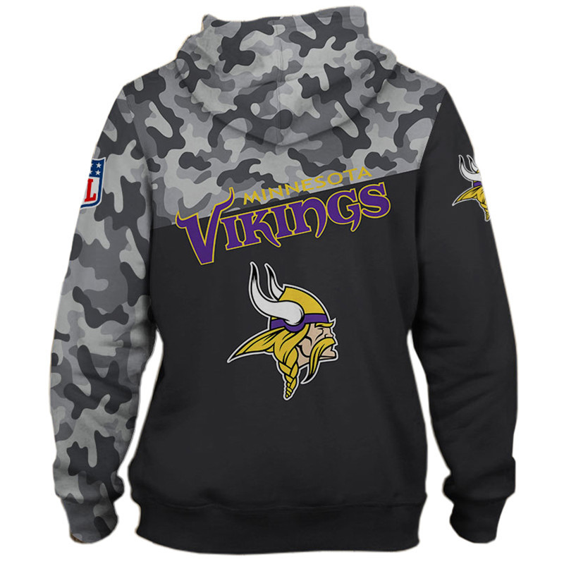 Minnesota Vikings Military Hoodies 3D Sweatshirt Long Sleeve New Season