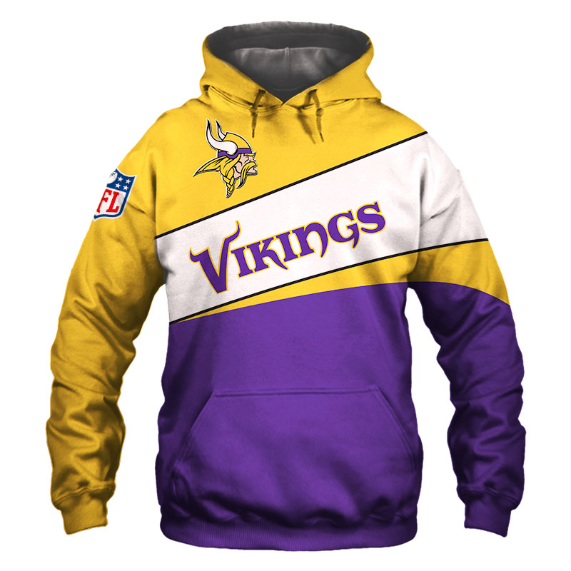 Minnesota Vikings Zip Hoodie 3D Long Sleeve Pullover new season