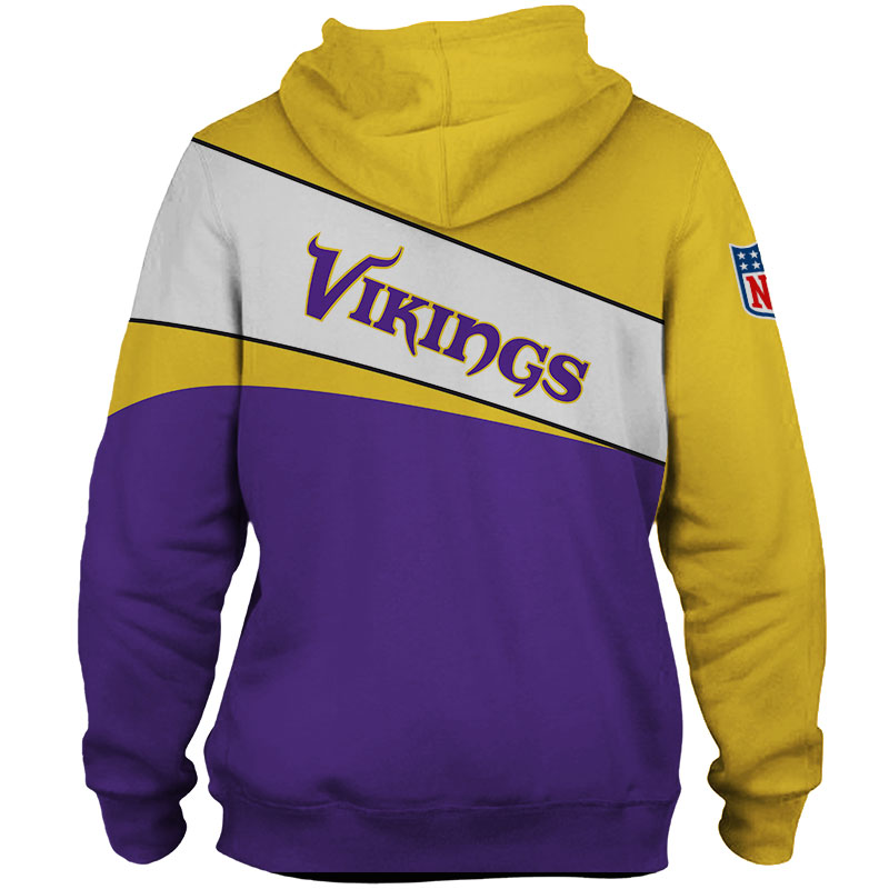 Minnesota Vikings Zip Hoodie 3D Long Sleeve Pullover new season