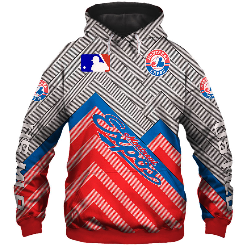 Montreal Expos Hoodie Hoodie 3D cheap baseball Sweatshirt for fans