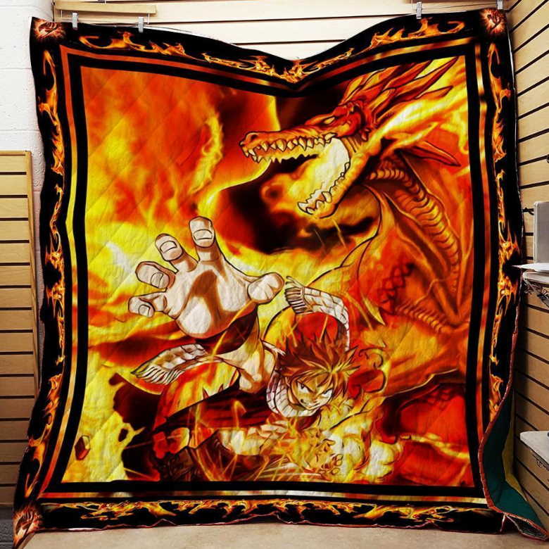 Natsu_S Fire Anime Customize Quilt Blanket