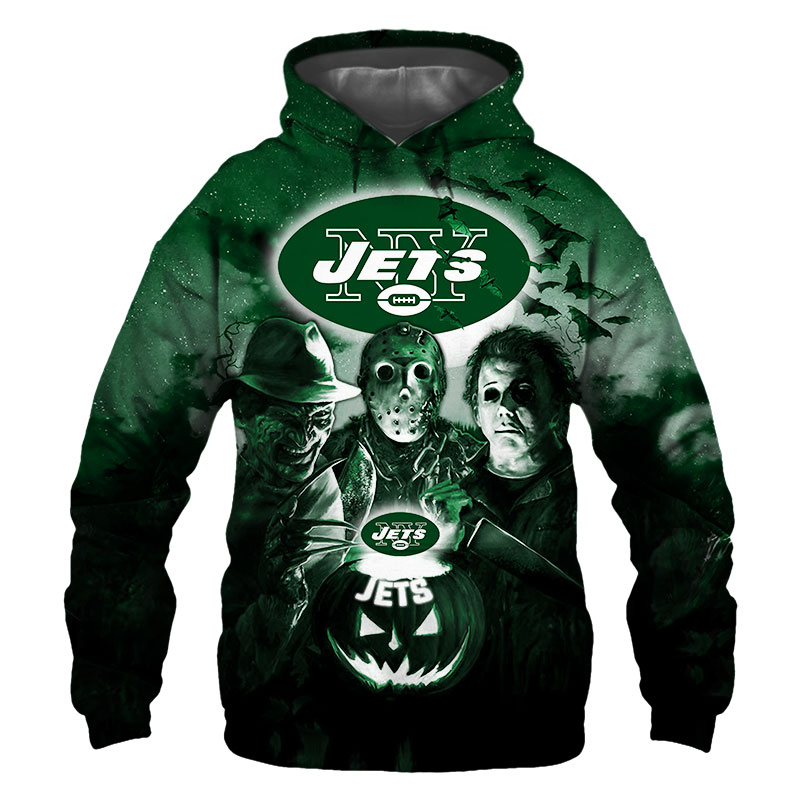 New York Jets Hoodie 3D Halloween Horror night gift for fans