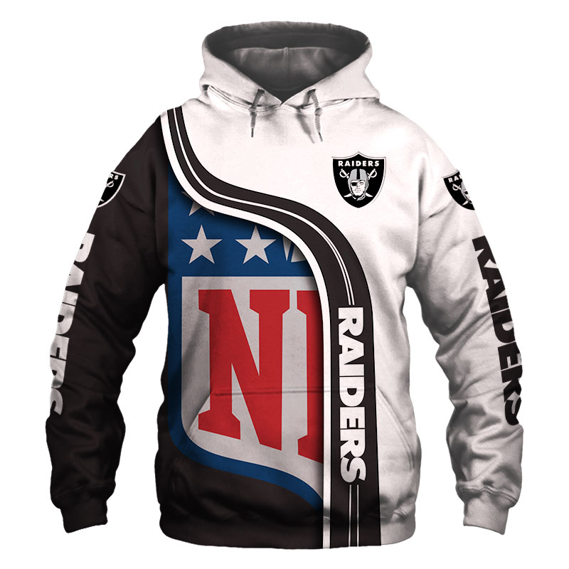 Oakland Raiders 3D Hoodie Pullover Sweatshirt NFL for fans