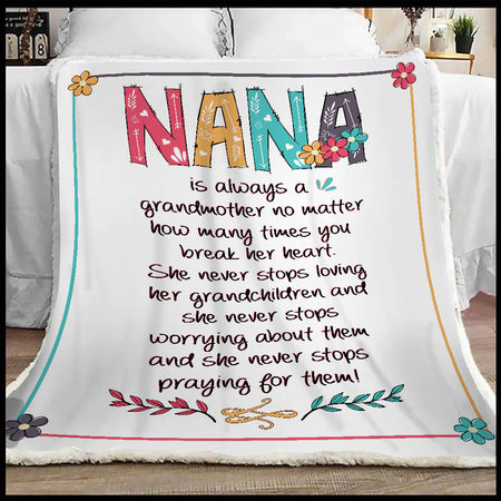 Personalized Nana Blanket Custom Nickname Grandma Blanket