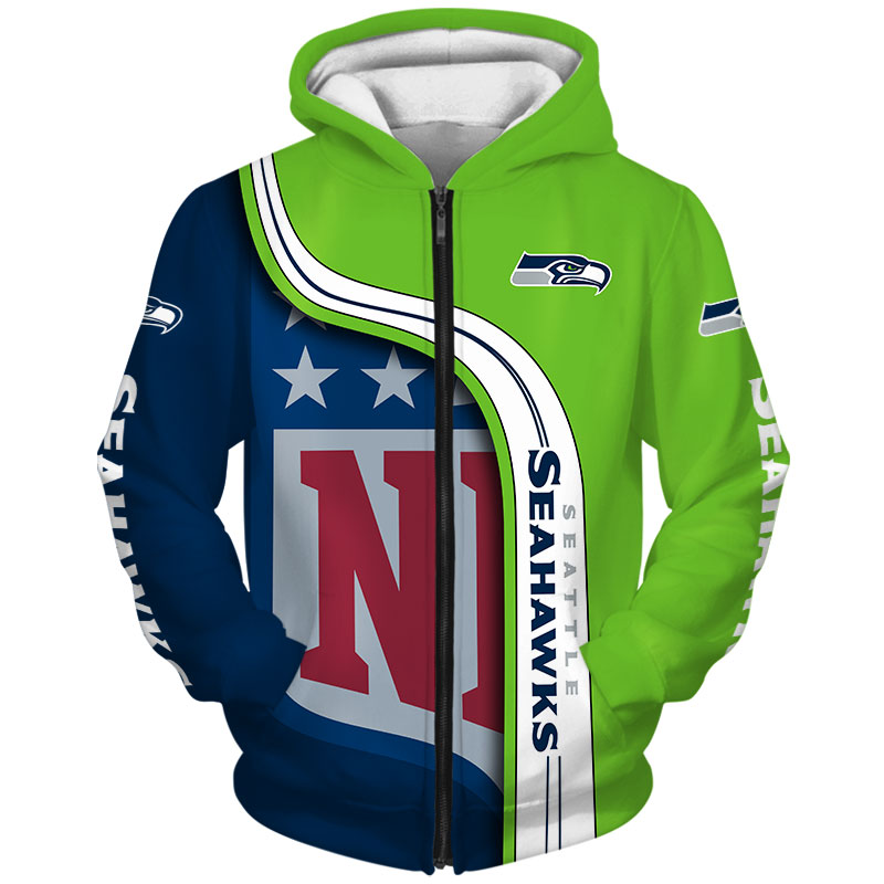 Seattle Seahawks Hoodie 3D Pullover Sweatshirt NFL for fans
