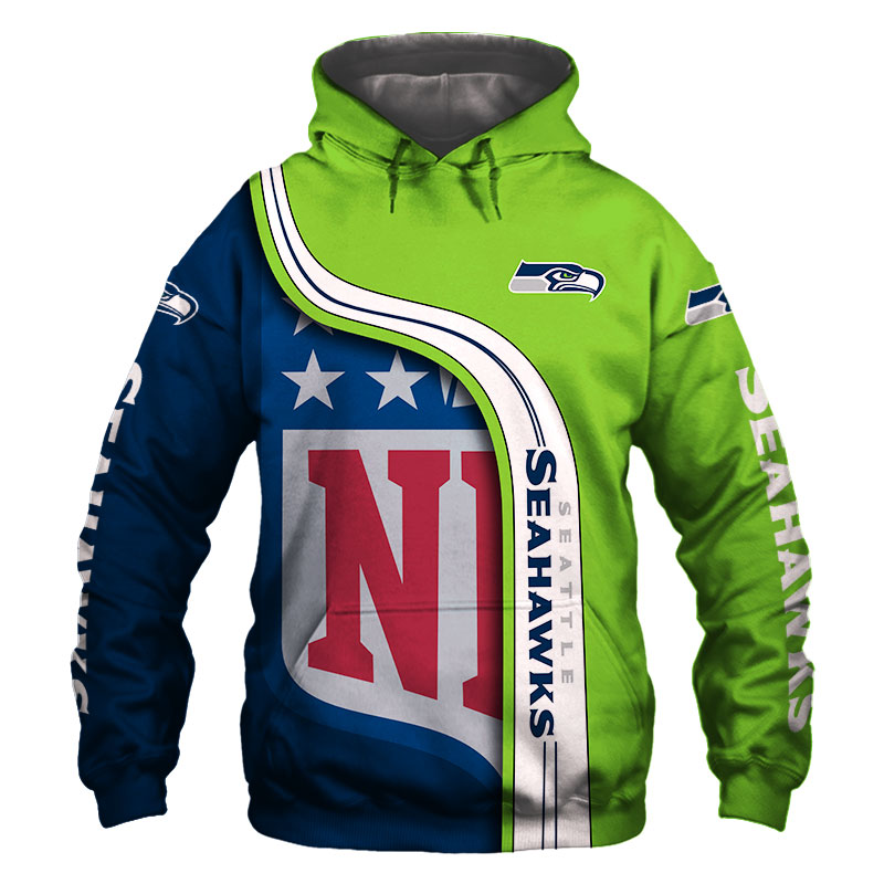 Seattle Seahawks Hoodie 3D Pullover Sweatshirt NFL for fans