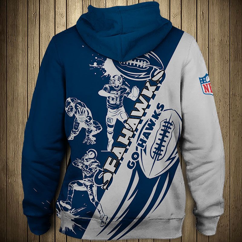 Seattle Seahawks Hoodie 3D Cartoon player cute Sweatshirt
