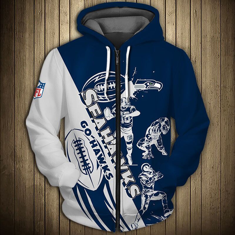 Seattle Seahawks Hoodie 3D Cartoon player cute Sweatshirt