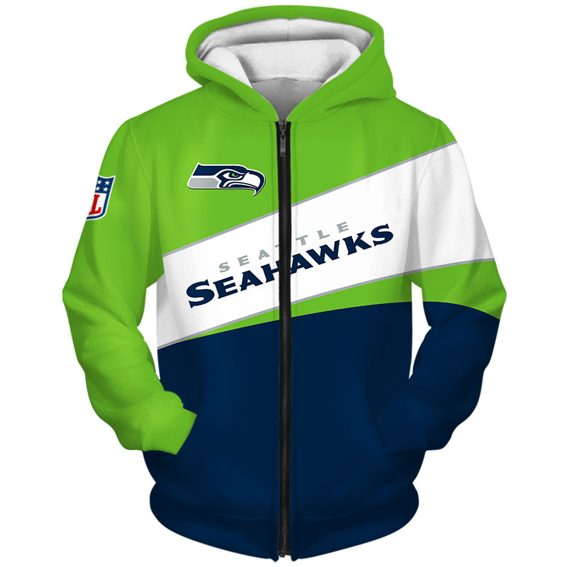 Seattle Seahawks Hoodie 3D Long Sleeve Pullover new season