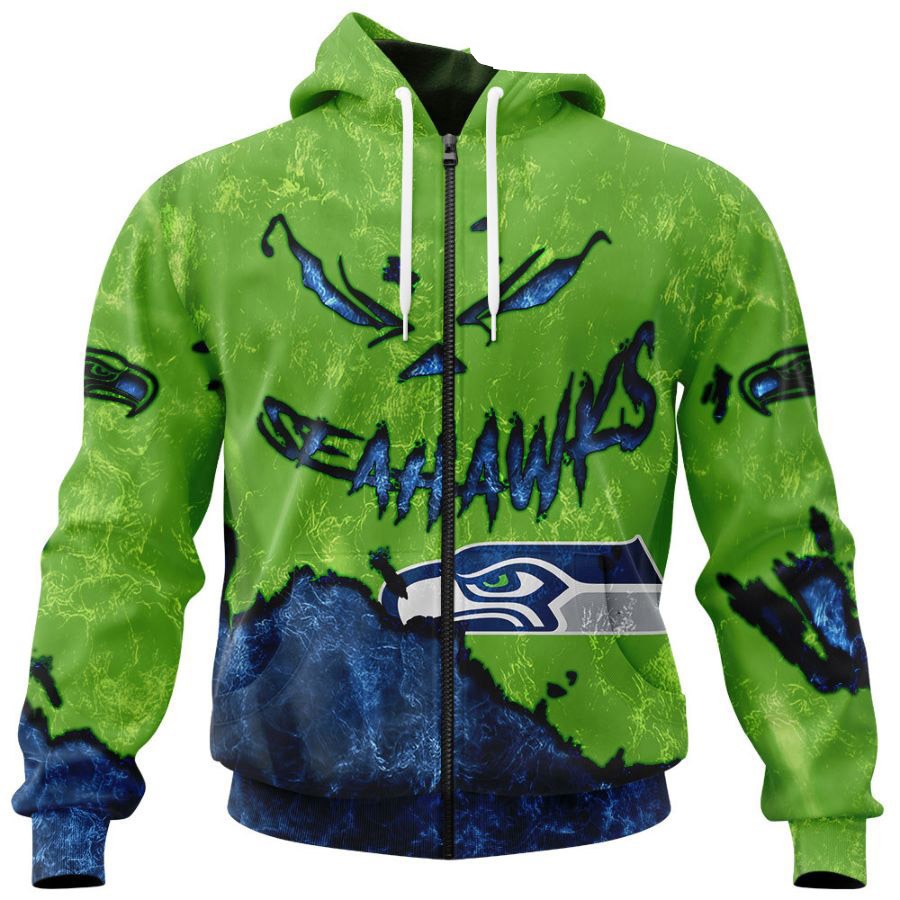Seattle Seahawks Hoodie 3D devil eyes gift for fans