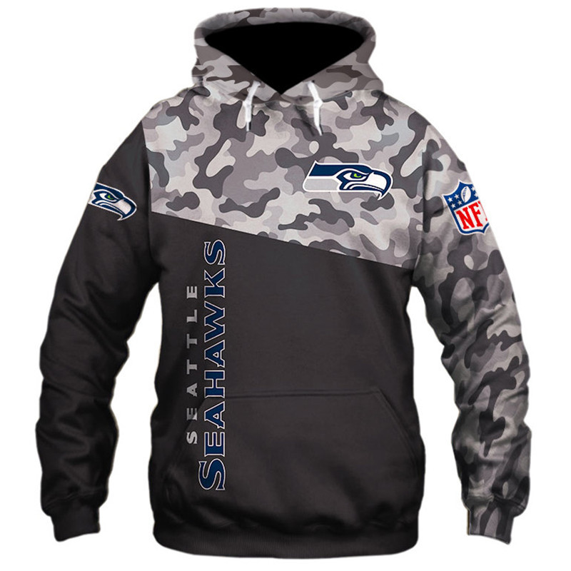 Seattle Seahawks Military Hoodies 3D Sweatshirt Long Sleeve New Season