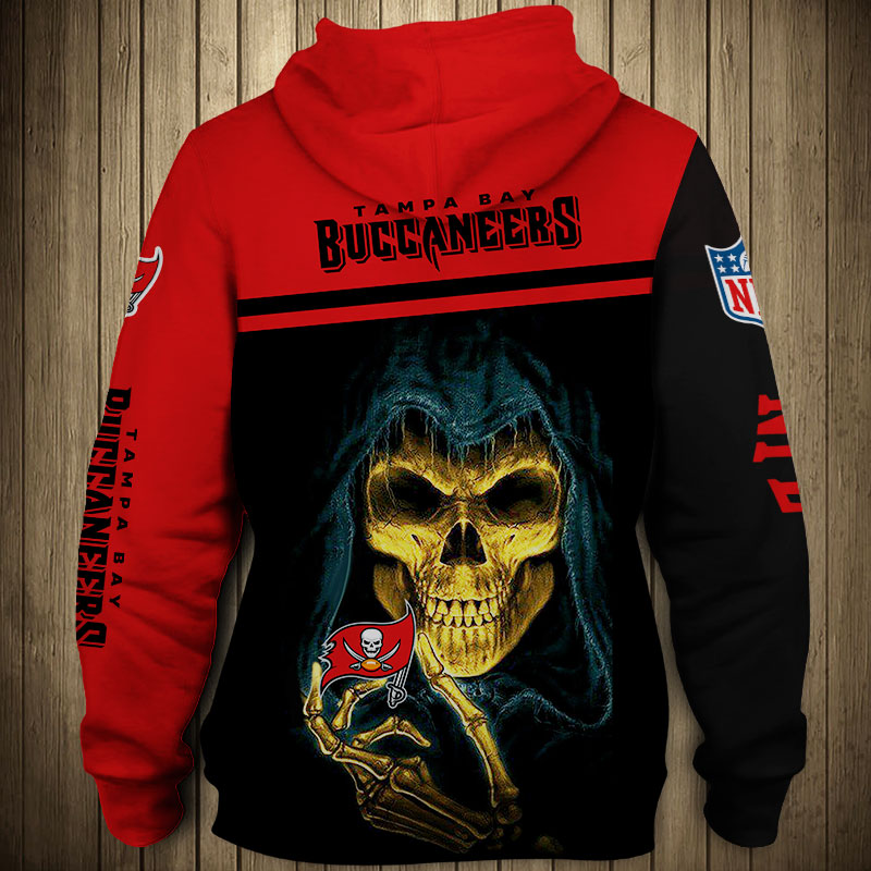 Tampa Bay Buccaneers 3D Skull Zip Hoodie Pullover Sweatshirt for fans