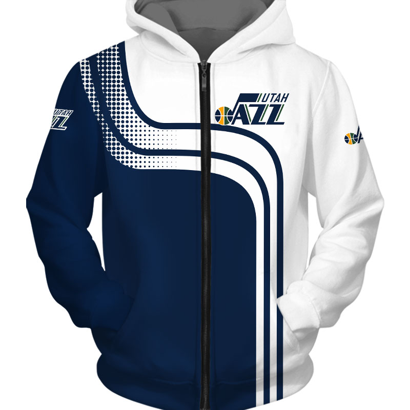Utah Jazz Zipper Hoodie 3D cheap basketball Sweatshirt for fans