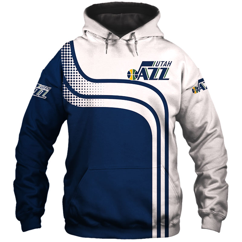 Utah Jazz Zipper Hoodie 3D cheap basketball Sweatshirt for fans