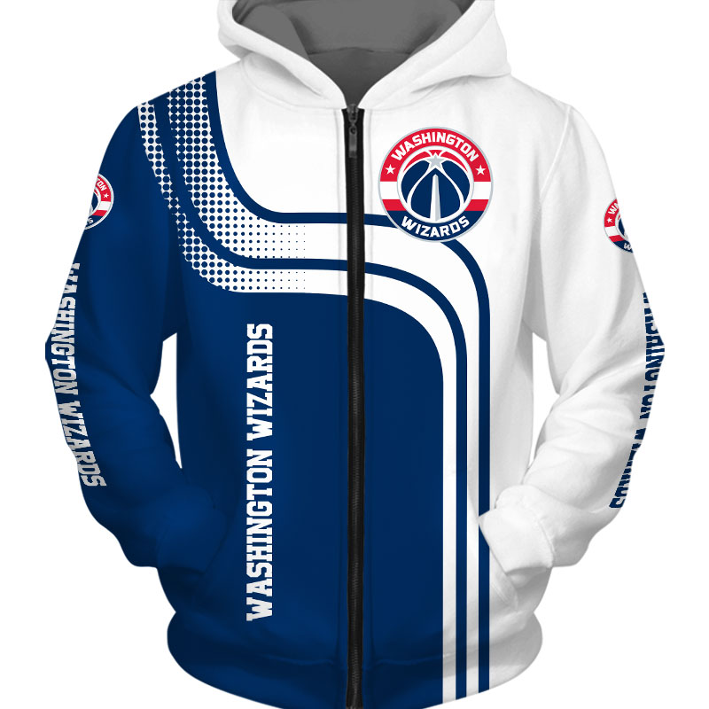 Washington Wizards Zipper Hoodie 3D cheap basketball Sweatshirt for fans