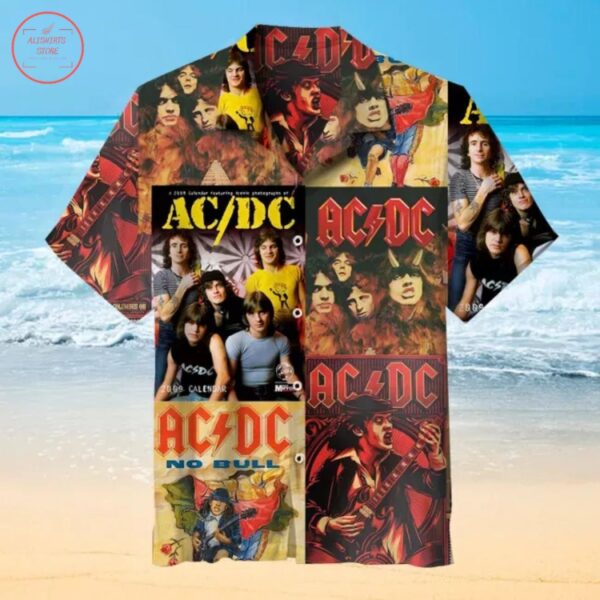 Acdc Rock Band 1987 Music Festival Hawaiian Shirt