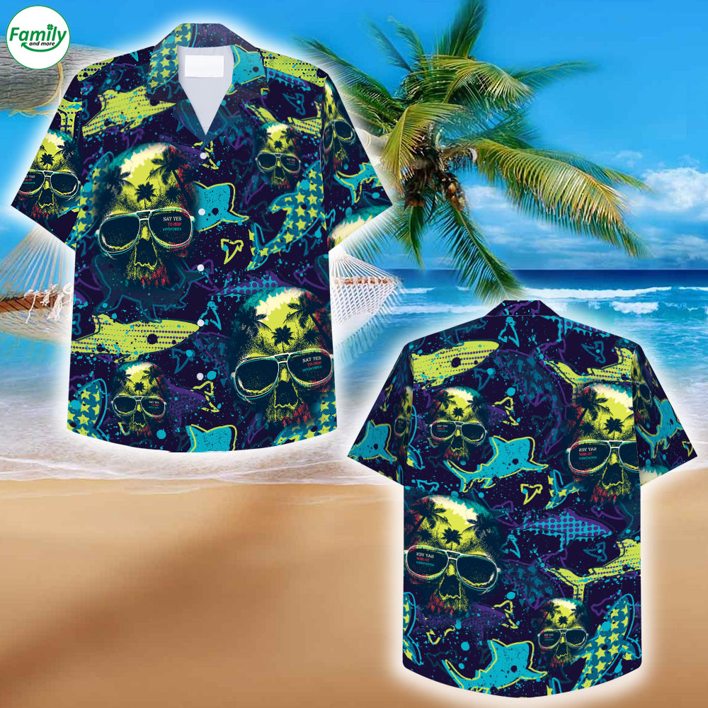 Adventures Ocean With Skulls Hawaiian Shirt