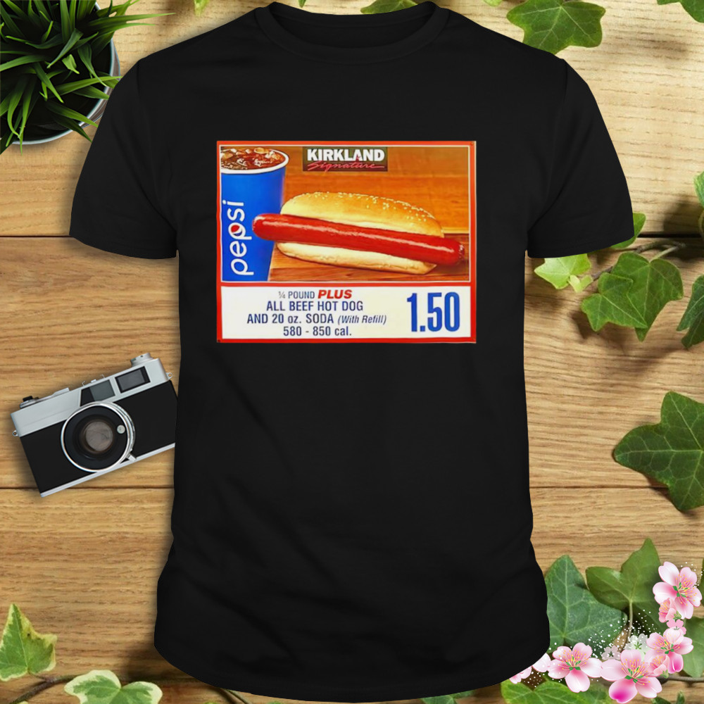 Costco Kirkland 1.50 hot dog and drink shirt