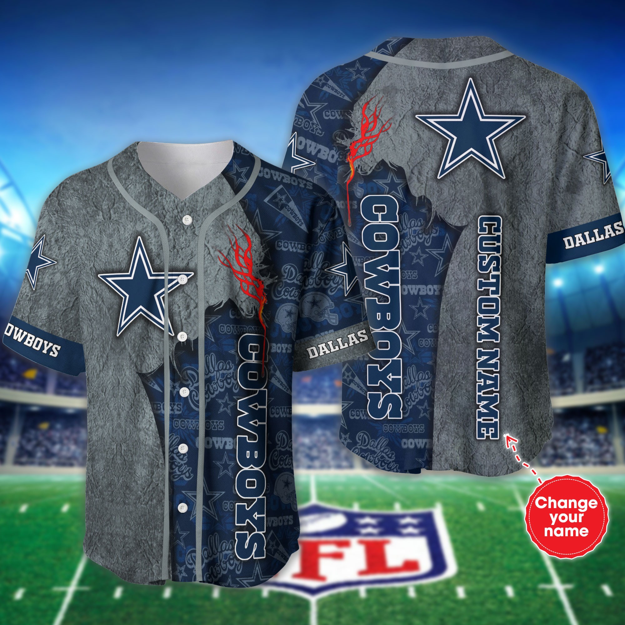 NFL Personalized DALLAS COWBOYS Baseball Jersey shirt for fans