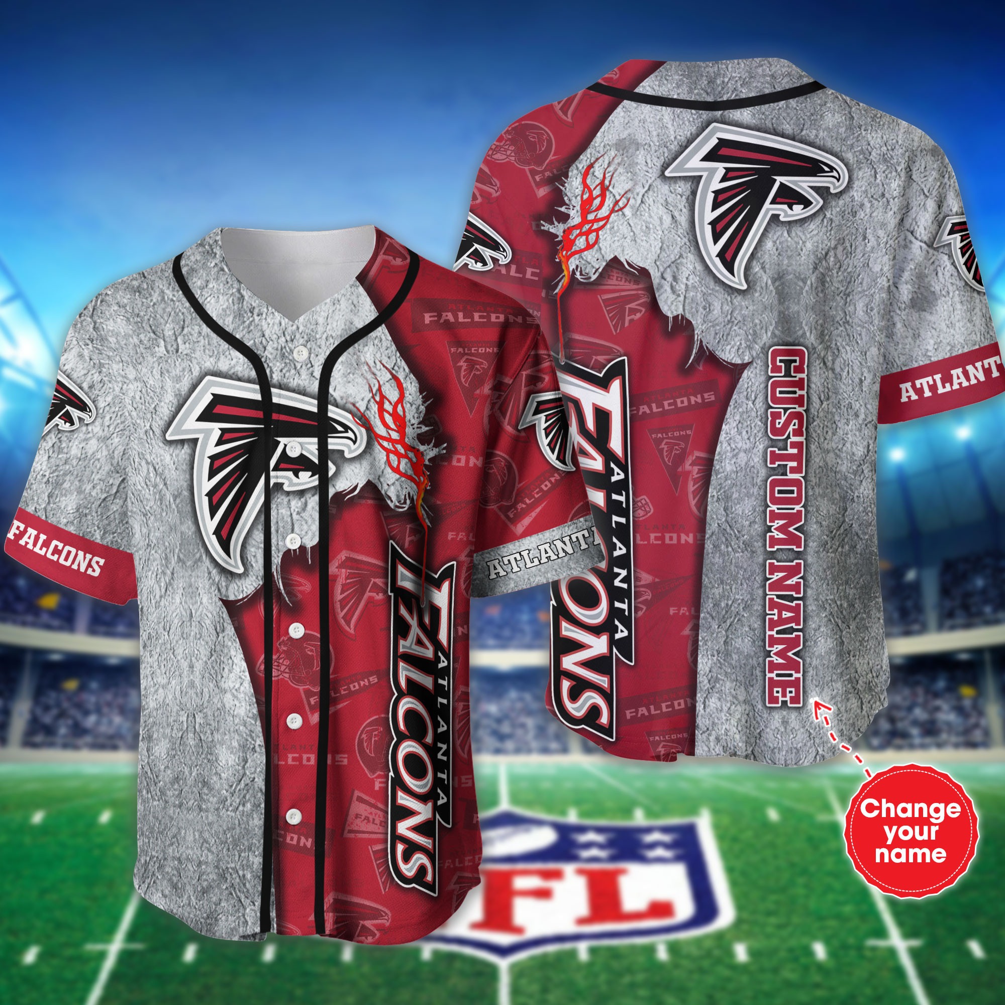 Personalized Atlanta Falcons Baseball Jersey shirt for fans