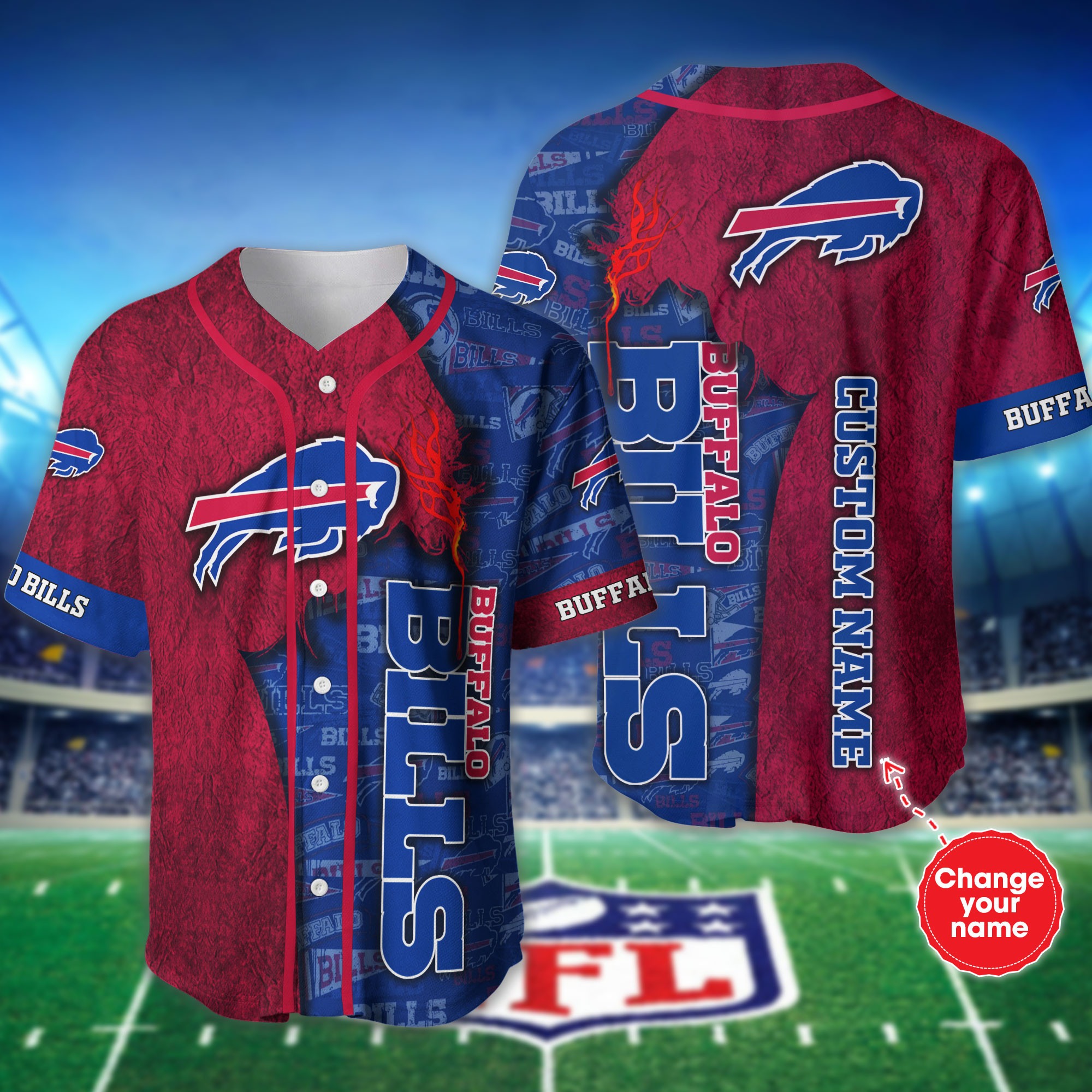 Personalized Buffalo Bills Baseball Jersey shirt for fans