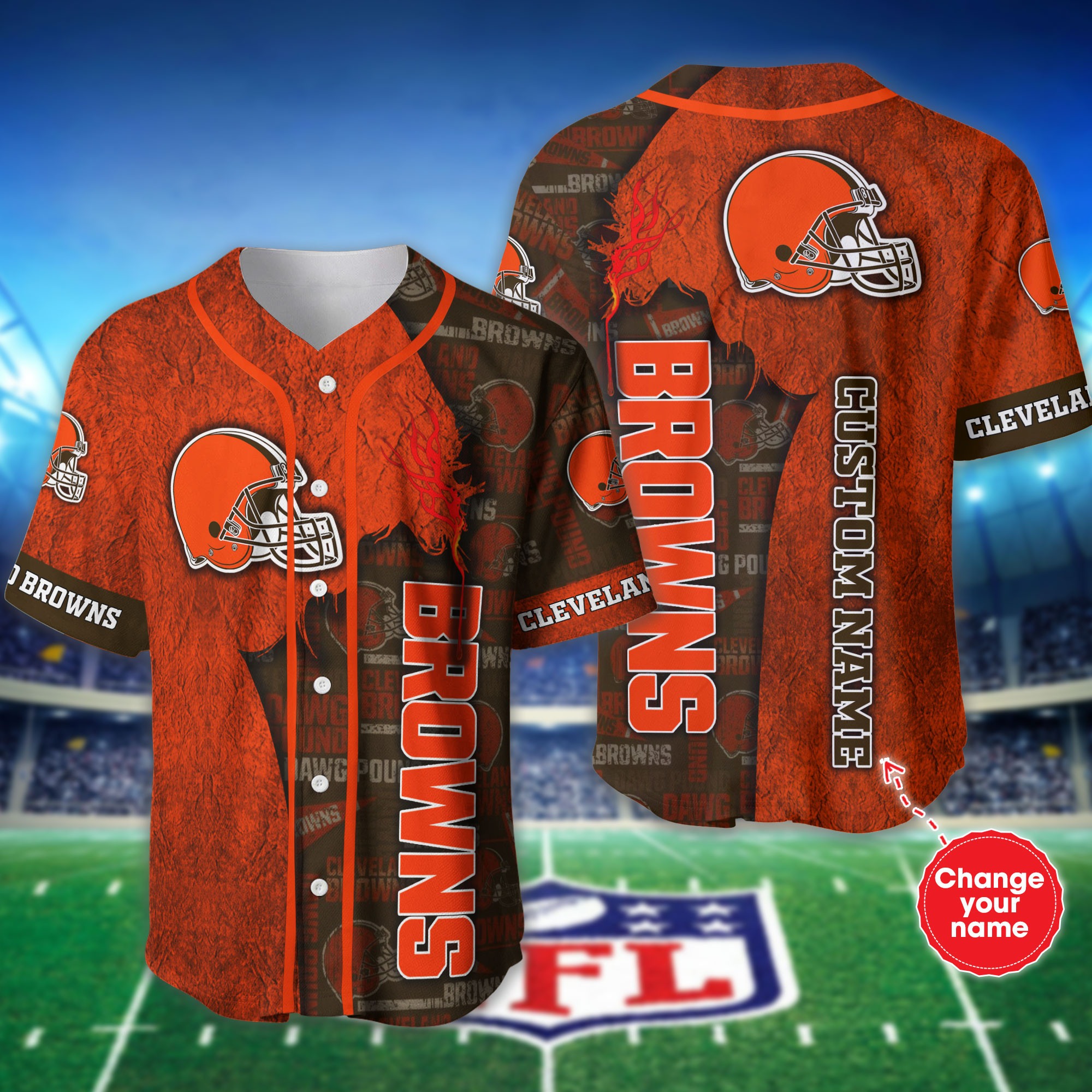 Personalized Cleveland Browns Baseball Jersey shirt for fans