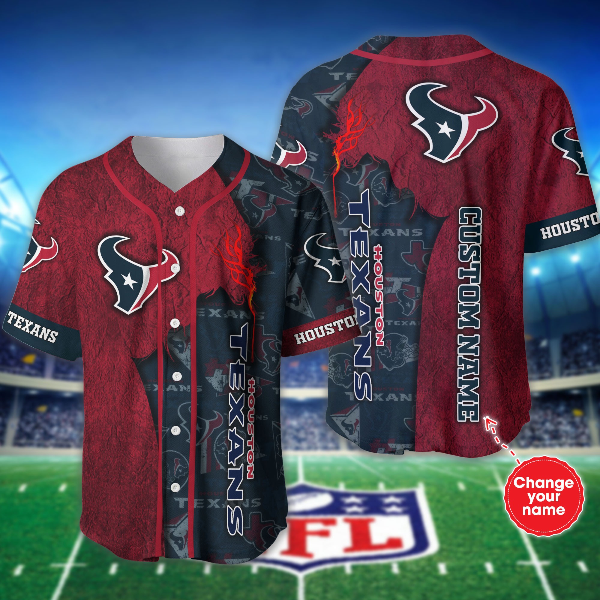 Personalized Houston Texans Baseball Jersey shirt for fans
