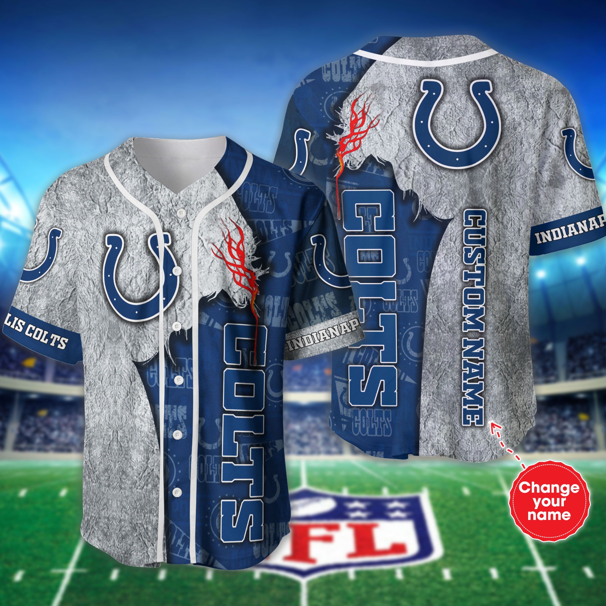 Personalized Indianapolis Colts Baseball jersey shirt for fans