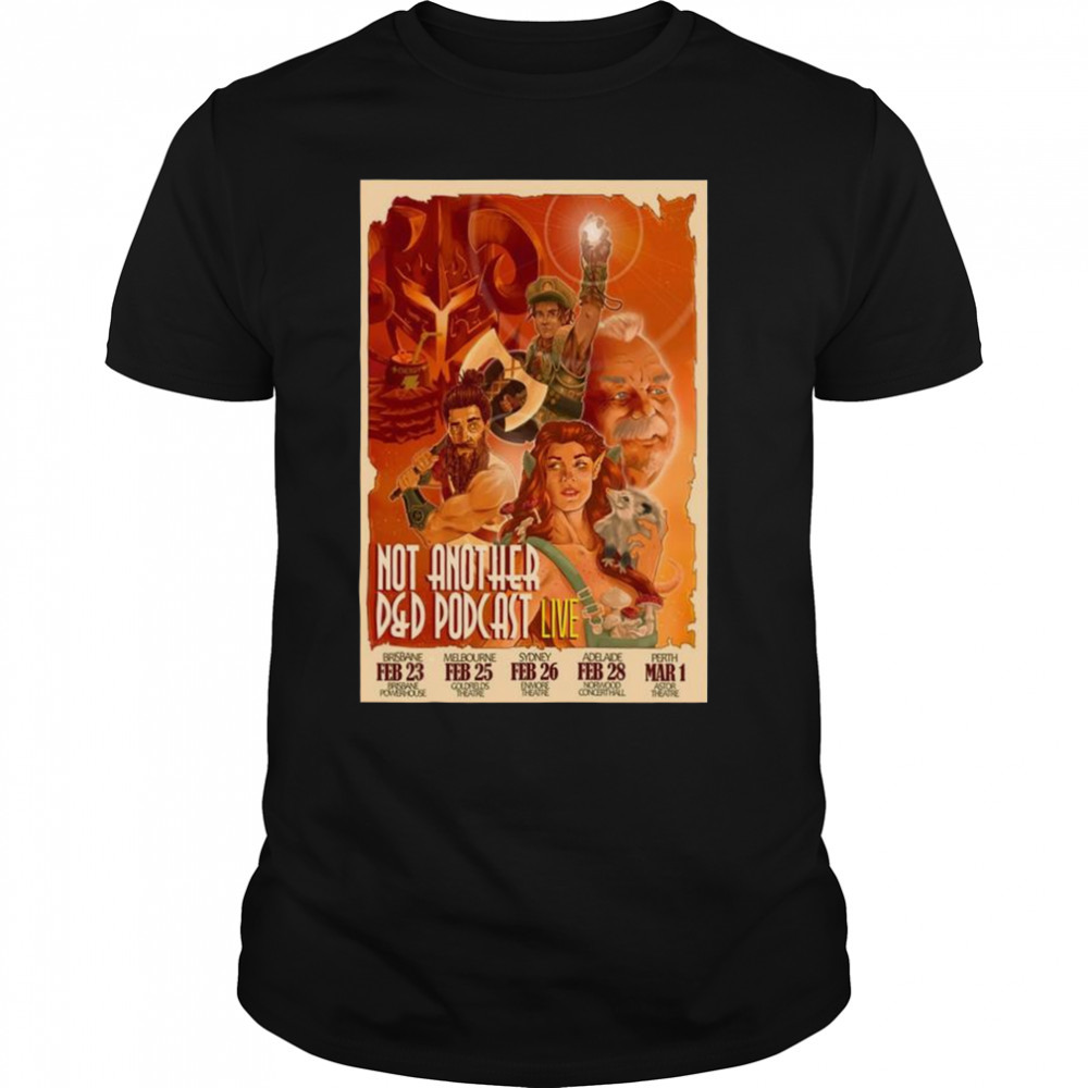 naddpod live Australian tour 2023 poster shirt