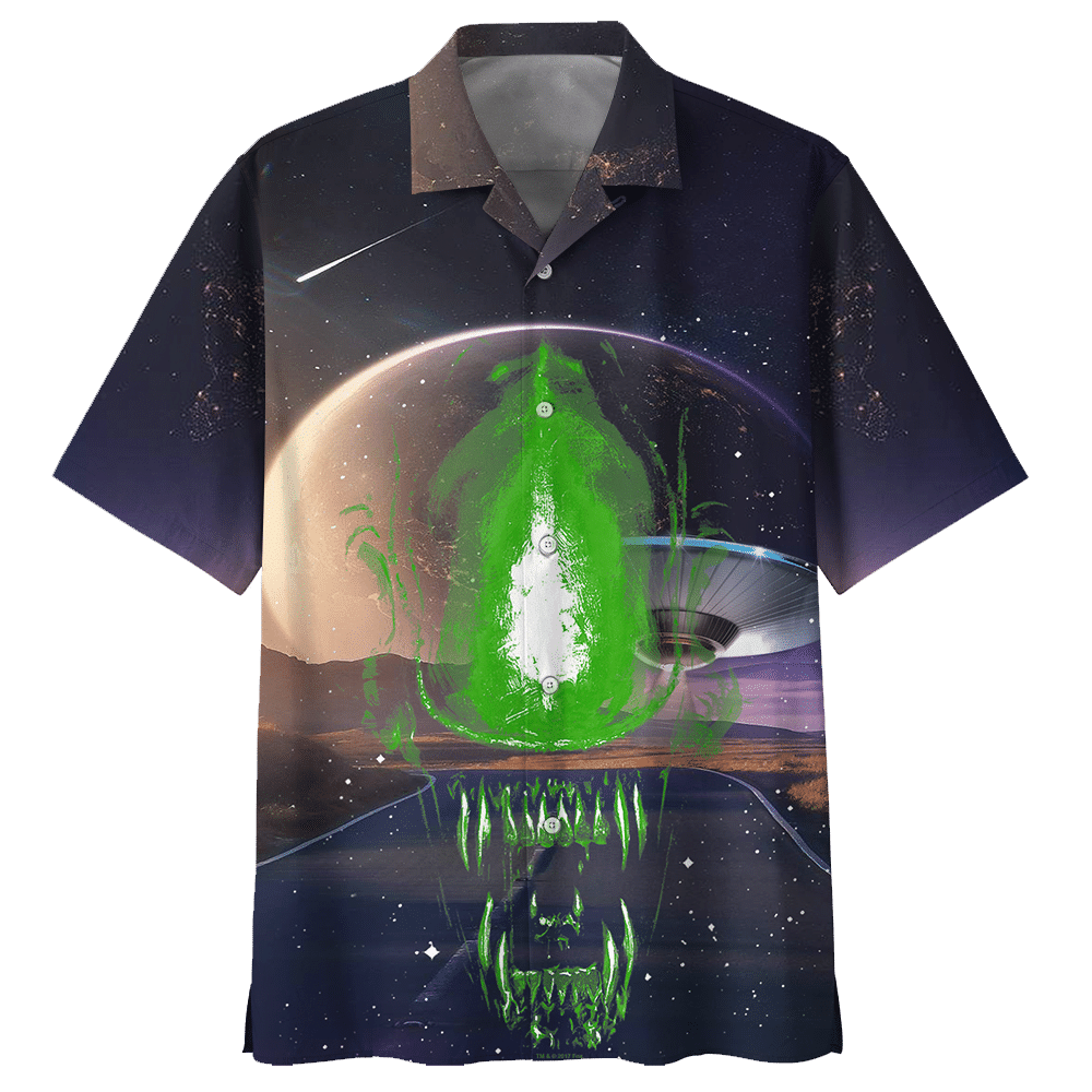 Alien  Blue Unique Design Unisex Hawaiian Shirt