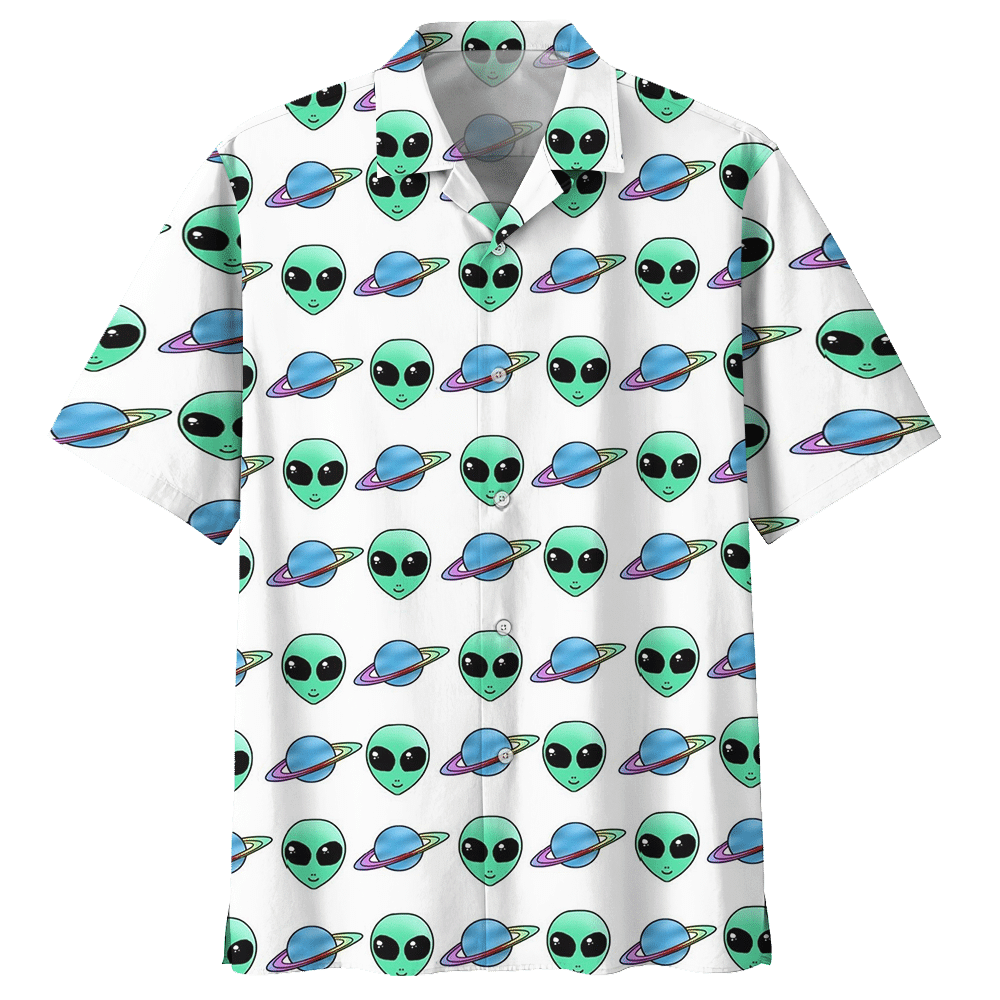 Alien  White Awesome Unisex Hawaiian Shirt