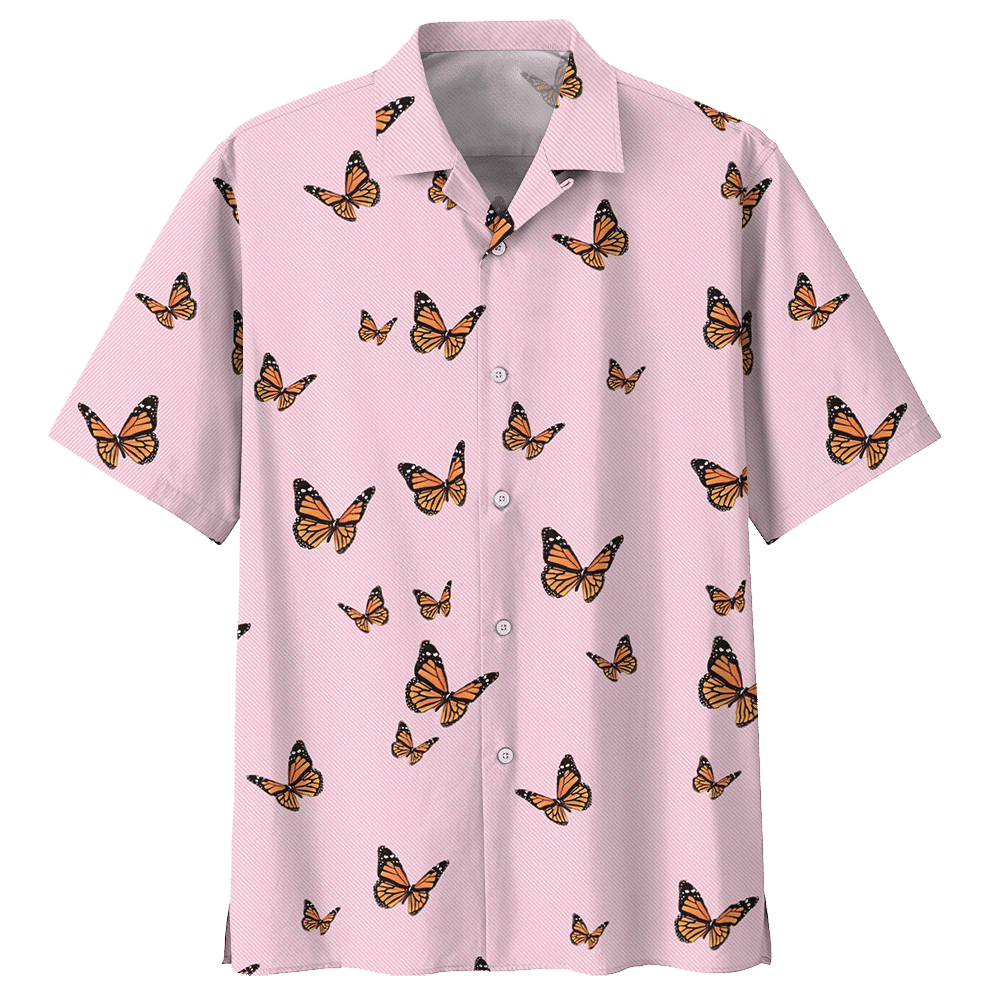 Butterfly Pink High Quality Unisex Hawaiian Shirts