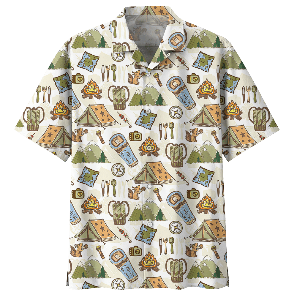 Camping White Amazing Unisex Hawaiian Shirt