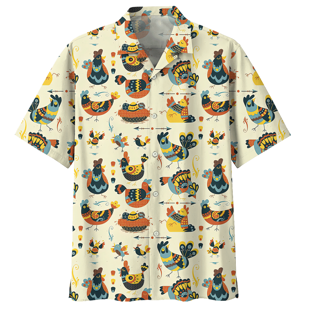 Chicken Peach High Quality Unisex Hawaiian Shirt