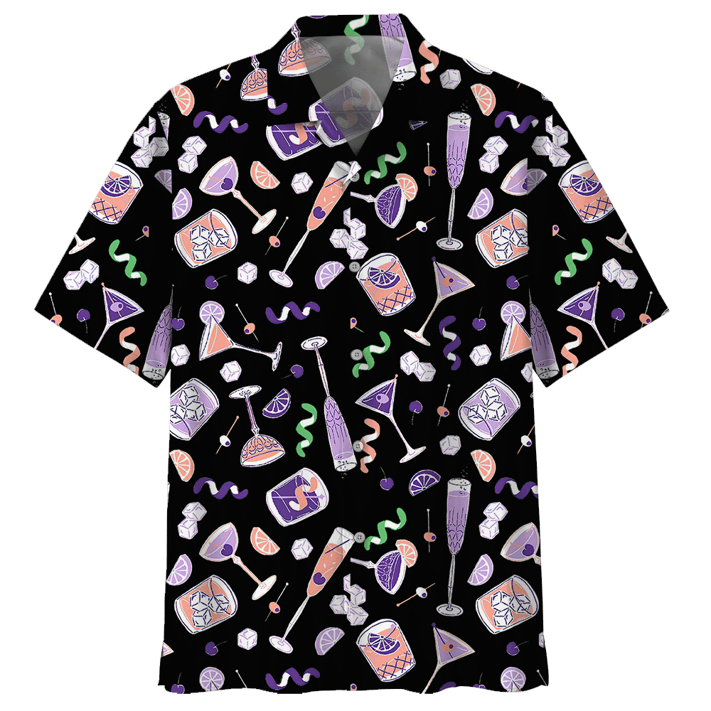 Cocktail Black Nice Design Unisex Hawaiian Shirt