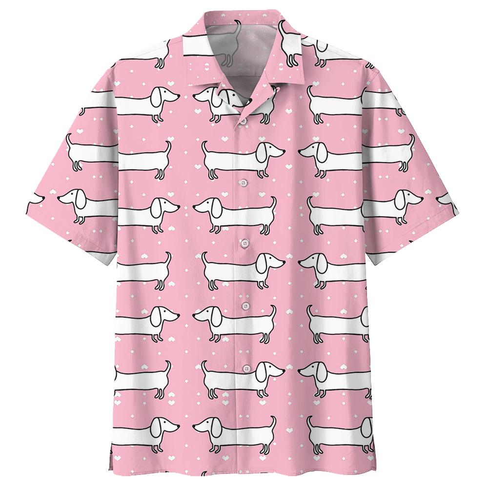 Dachshund Pink High Quality Unisex Hawaiian Shirt