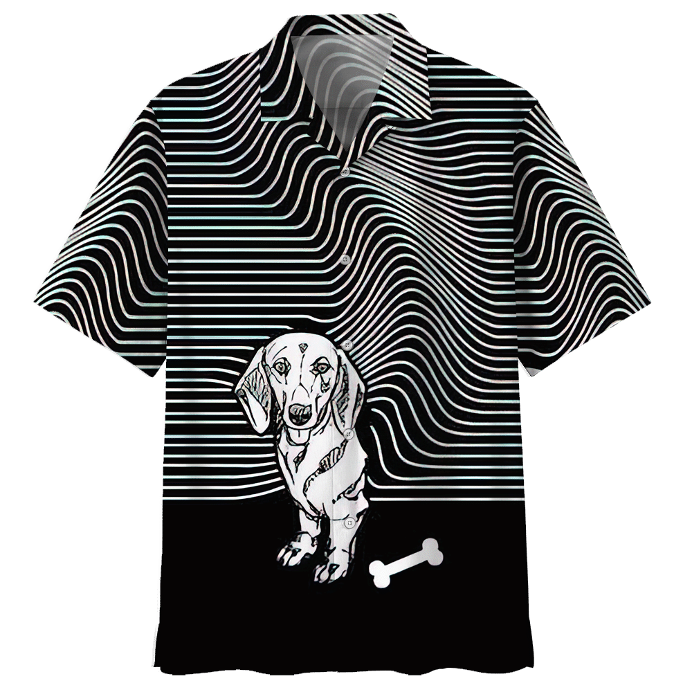 Dachshund Blakc Amazing Unisex Hawaiian Shirt