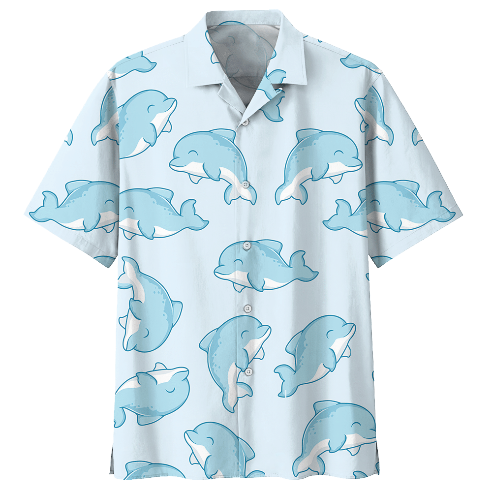 Dolphin  Blue Amazing Unisex Hawaiian Shirt