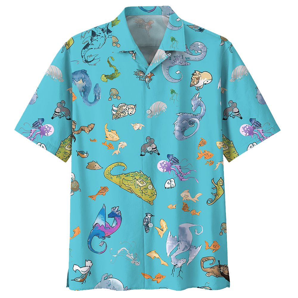 Dragon Blue Unique Unisex Hawaiian Shirt