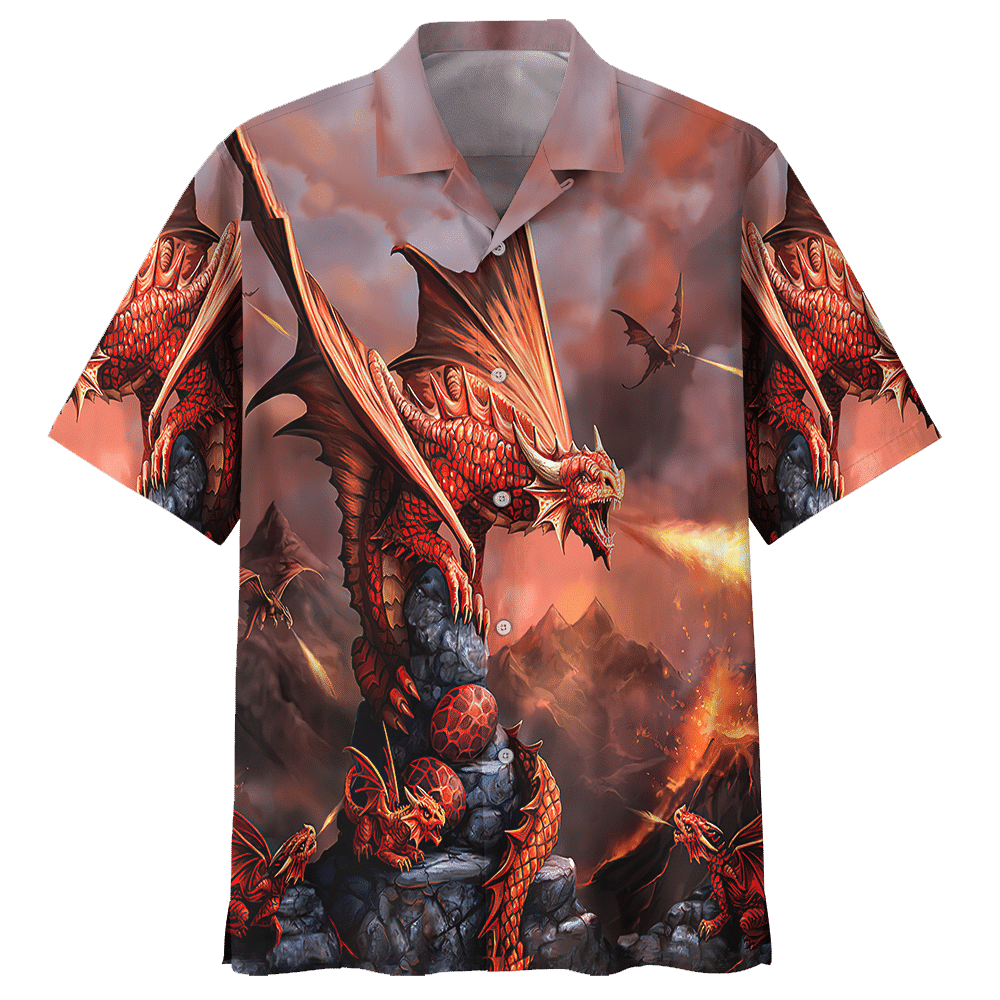 Dragon Red Unique Unisex Hawaiian Shirt