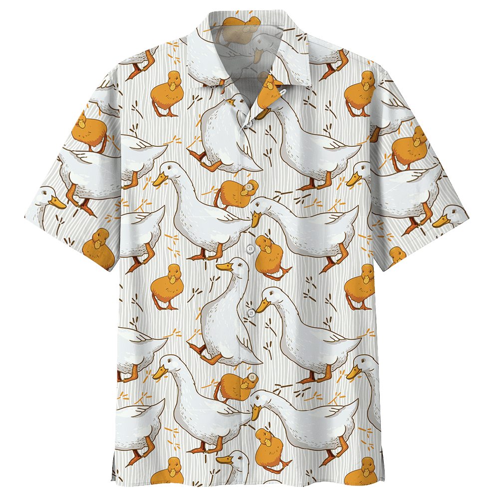 Duck White Awesome Design Unisex Hawaiian Shirt