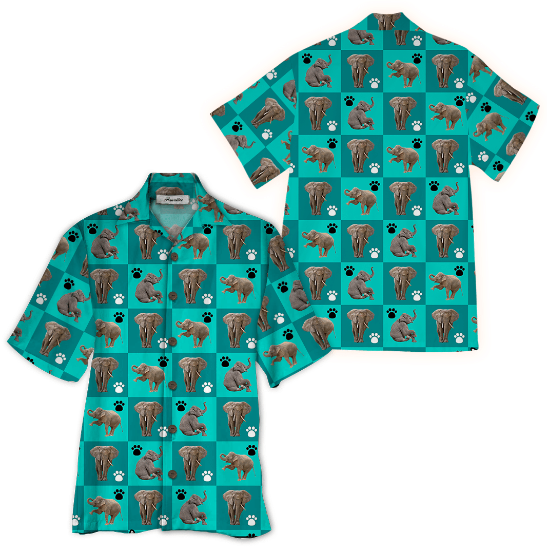 Elephant Blue Unique Unisex Hawaiian Shirt