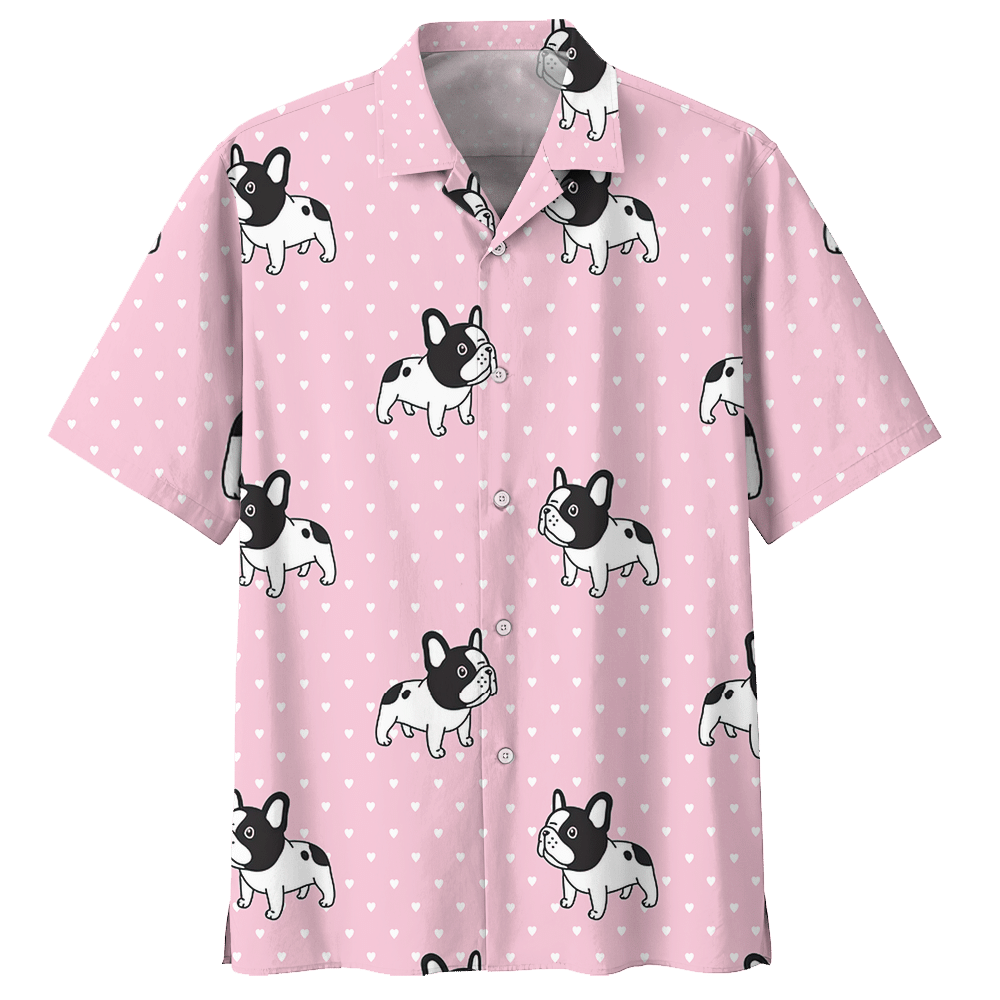 French Bulldog Pink High Quality Unisex Hawaiian Shirt